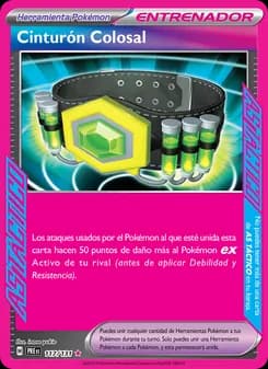 Cinturón Colosal card in Spanish