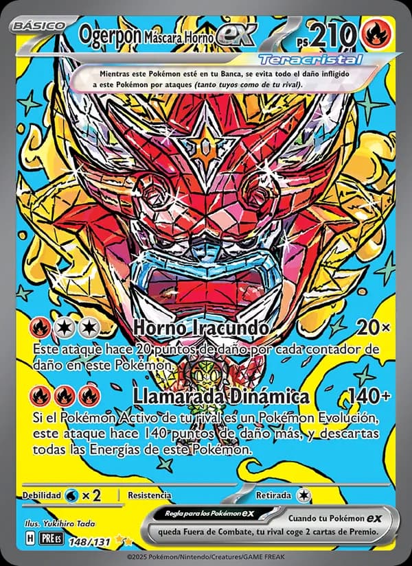 Ogerpon Máscara Horno ex card in Spanish