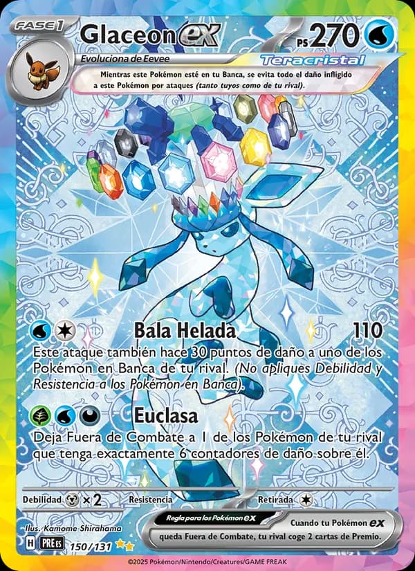 Glaceon ex card in Spanish
