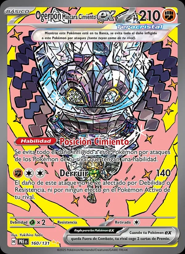 Ogerpon Máscara Cimiento ex card in Spanish