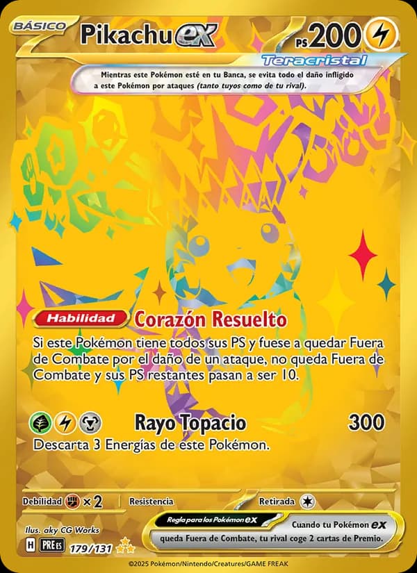 Pikachu ex card in Spanish