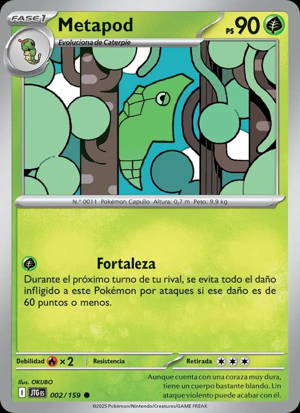 Metapod card in Spanish