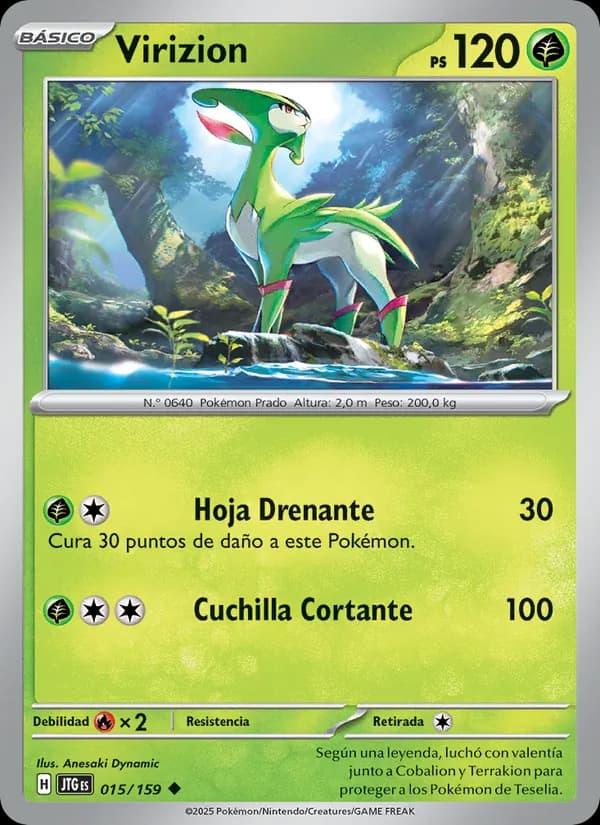 Virizion card in Spanish