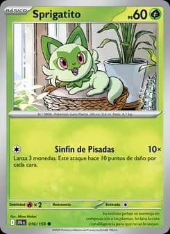 Sprigatito card in Spanish