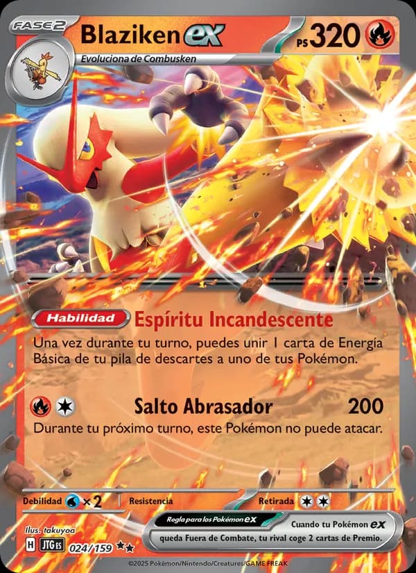 Blaziken ex card in Spanish