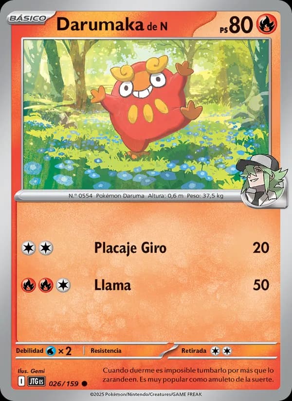 Darumaka de N card in Spanish