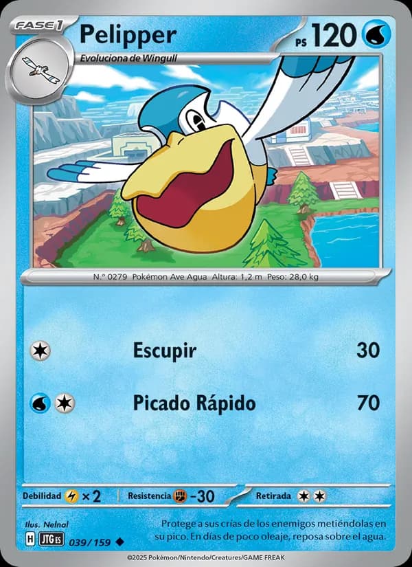 Pelipper card in Spanish