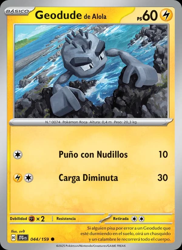 Geodude de Alola card in Spanish