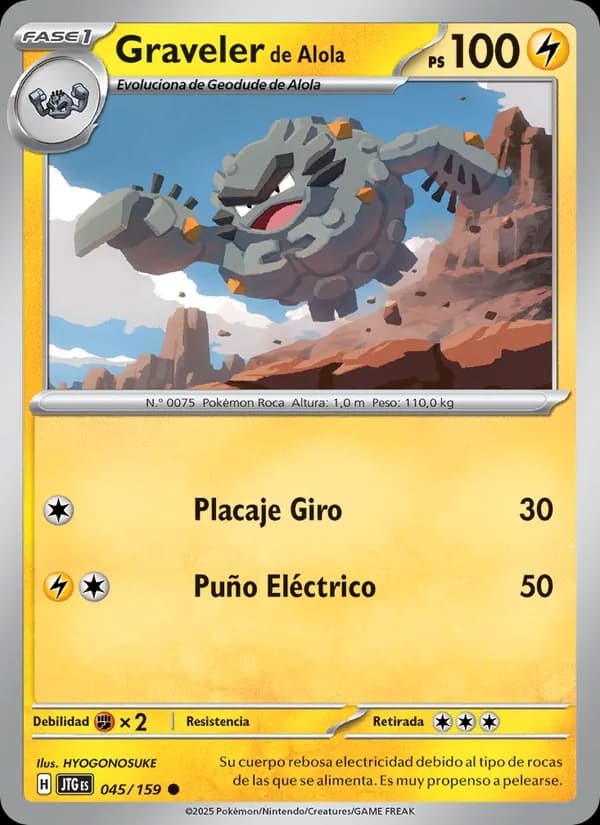 Graveler de Alola card in Spanish