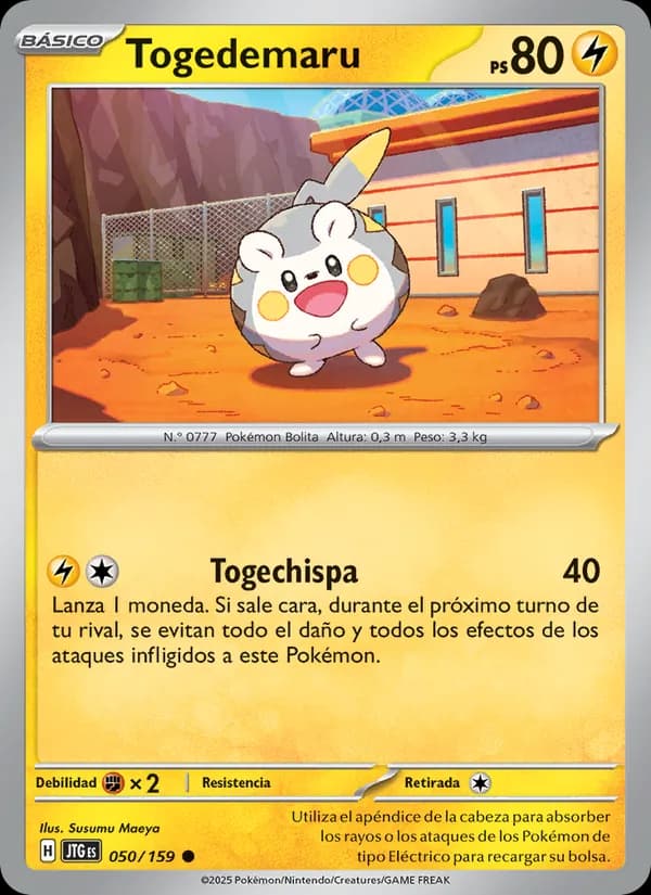 Togedemaru card in Spanish