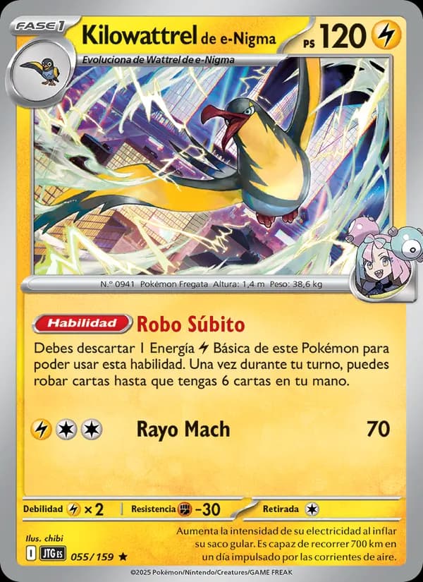 Kilowattrel de e-Nigma card in Spanish