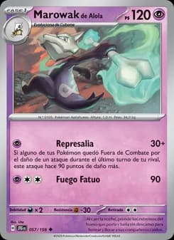Marowak de Alola card in Spanish