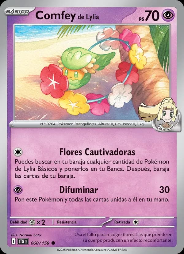 Comfey de Lylia card in Spanish