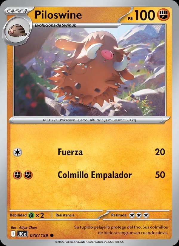 Piloswine card in Spanish