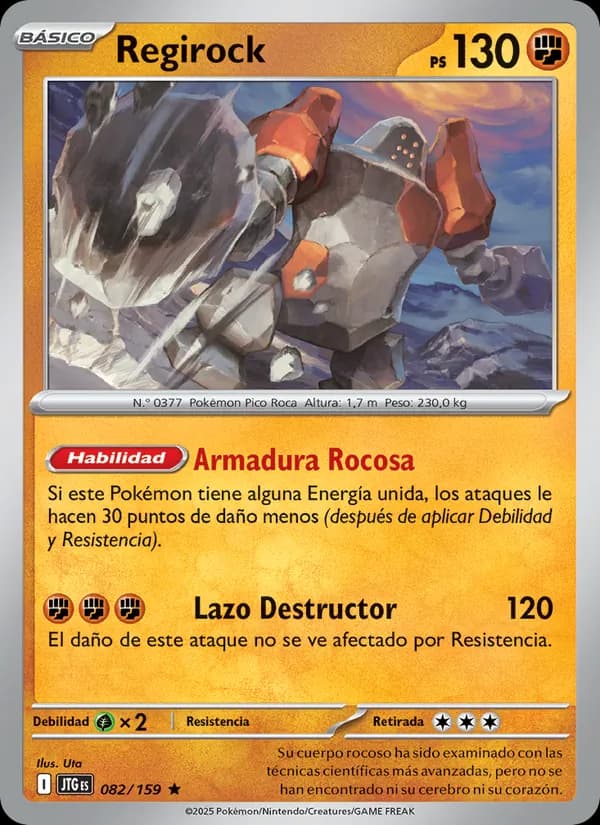 Regirock card in Spanish
