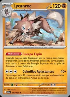 Lycanroc card in Spanish