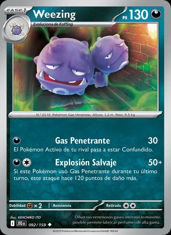 Weezing card in Spanish