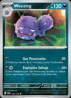 Weezing card in Spanish