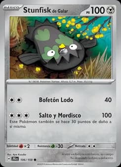 Stunfisk de Galar card in Spanish