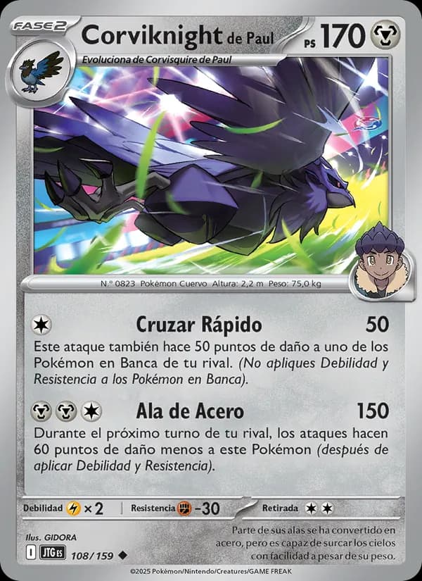 Corviknight de Paul card in Spanish