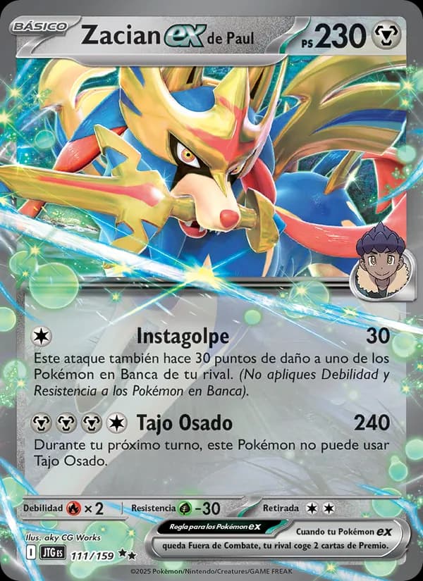 Zacian ex de Paul card in Spanish