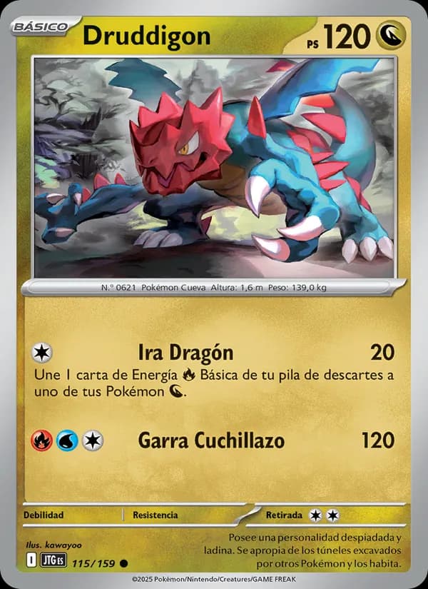 Druddigon card in Spanish