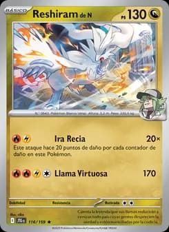 Reshiram de N card in Spanish