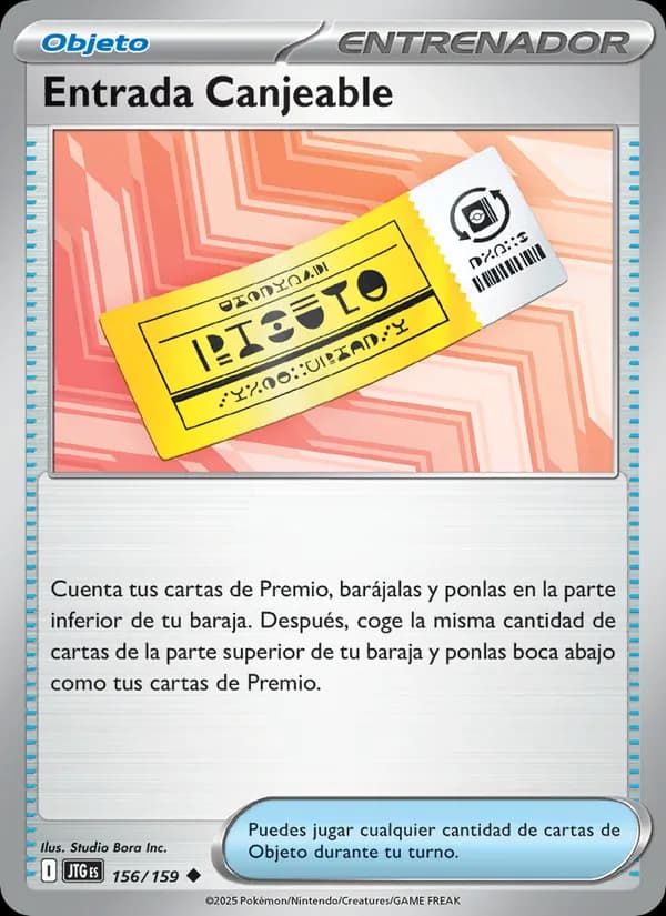 Entrada Canjeable card in Spanish