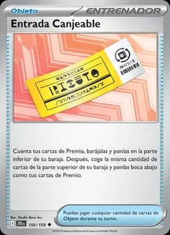 Entrada Canjeable card in Spanish