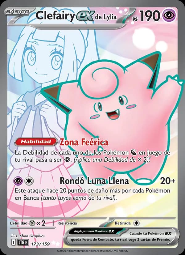 Clefairy ex de Lylia card in Spanish