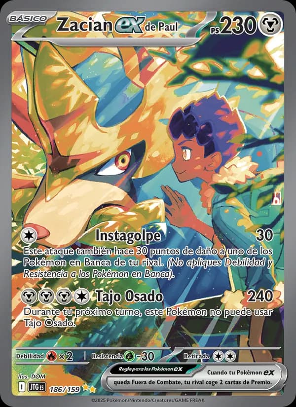 Zacian ex de Paul card in Spanish