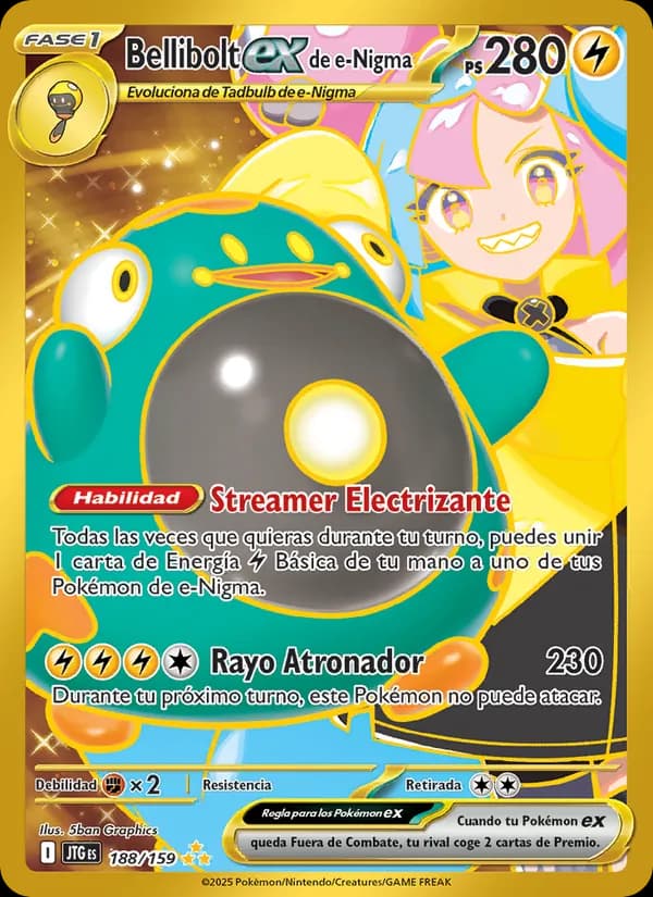 Bellibolt ex de e-Nigma card in Spanish