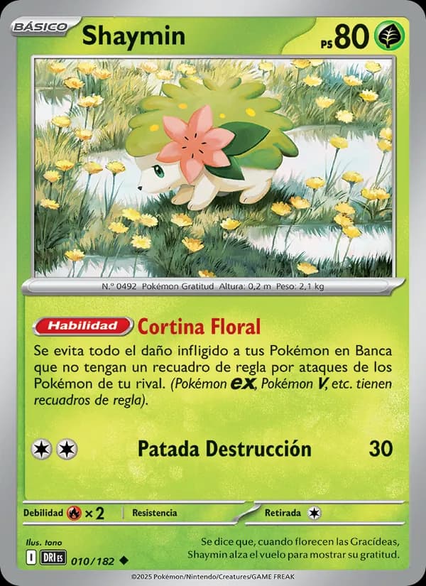 Shaymin card in Spanish
