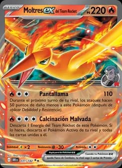 Moltres ex del Team Rocket card in Spanish