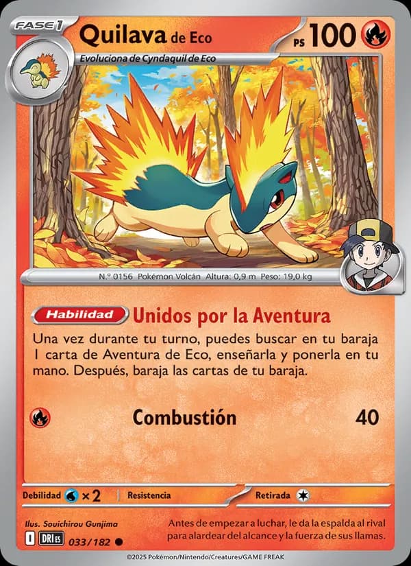 Quilava de Eco card in Spanish