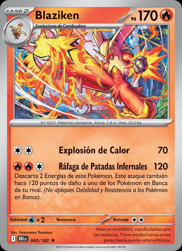 Blaziken card in Spanish