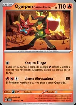 Ogerpon Máscara Horno card in Spanish
