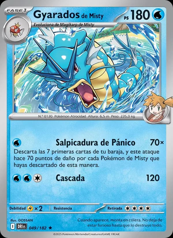 Gyarados de Misty card in Spanish