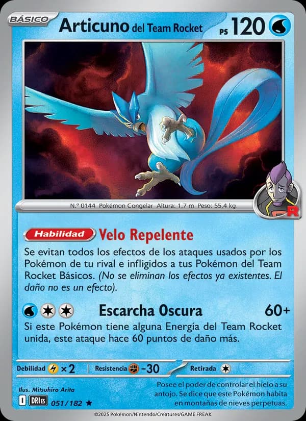 Articuno del Team Rocket card in Spanish