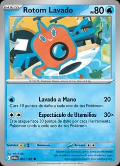 Rotom Lavado card in Spanish