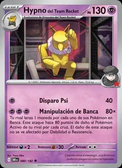Hypno del Team Rocket card in Spanish