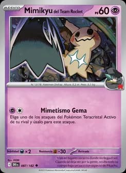 Mimikyu del Team Rocket card in Spanish
