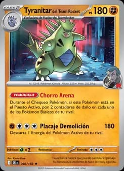 Tyranitar del Team Rocket card in Spanish