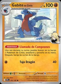 Gabite de Cintia card in Spanish