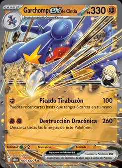 Garchomp ex de Cintia card in Spanish
