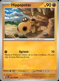 Hippopotas card in Spanish