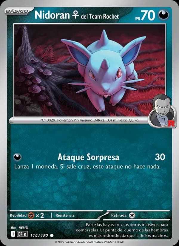 Nidoran♀ del Team Rocket card in Spanish