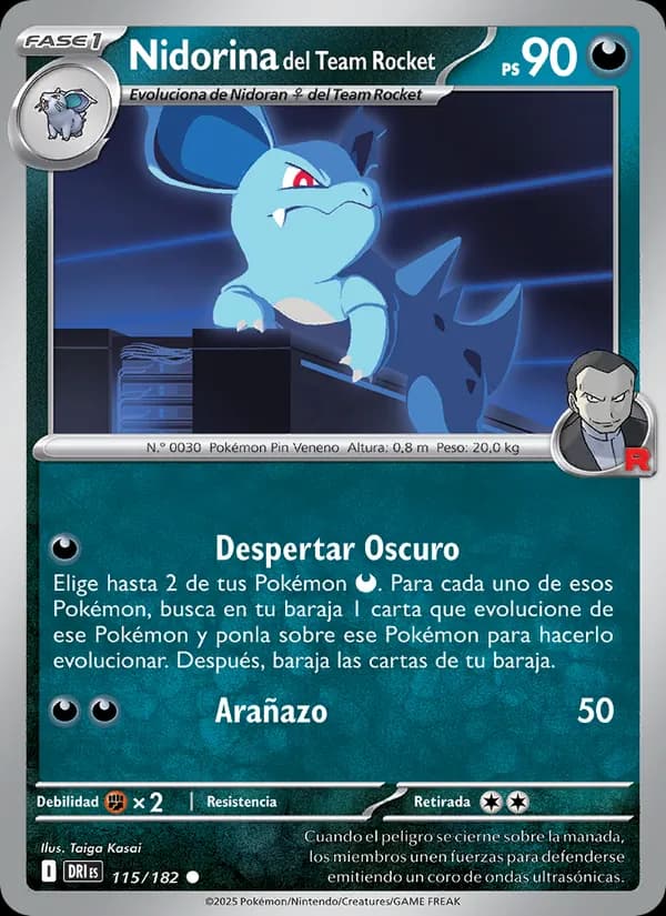 Nidorina del Team Rocket card in Spanish