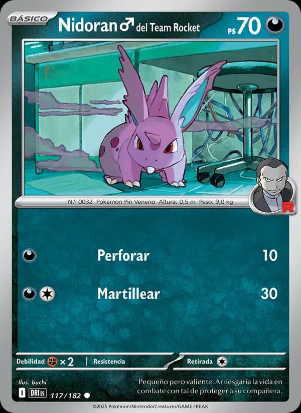 Nidoran♂ del Team Rocket card in Spanish