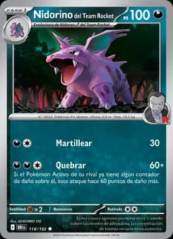 Nidorino del Team Rocket card in Spanish
